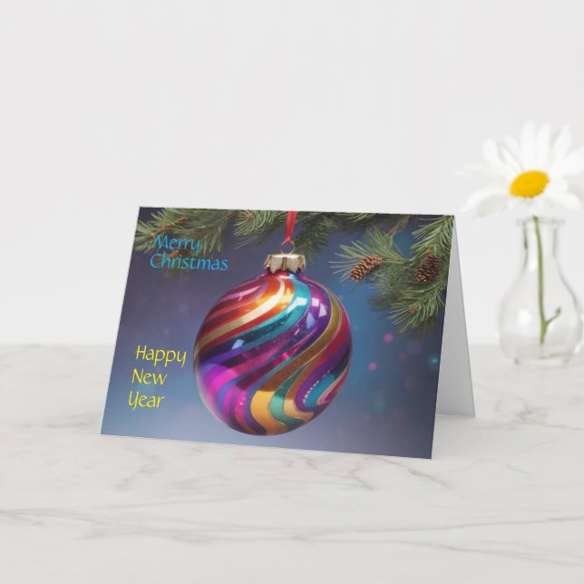 Christmas New Year Folded Greeting Card (Small Plant)