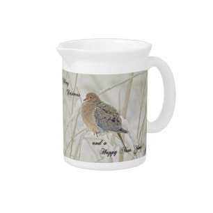 Christmas & New Year Greeting - Mourning Dove Beverage Pitcher