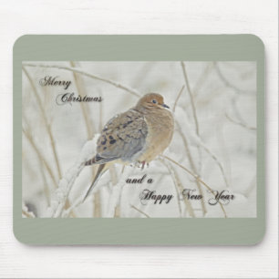 Christmas & New Year Greeting - Mourning Dove Mouse Pad