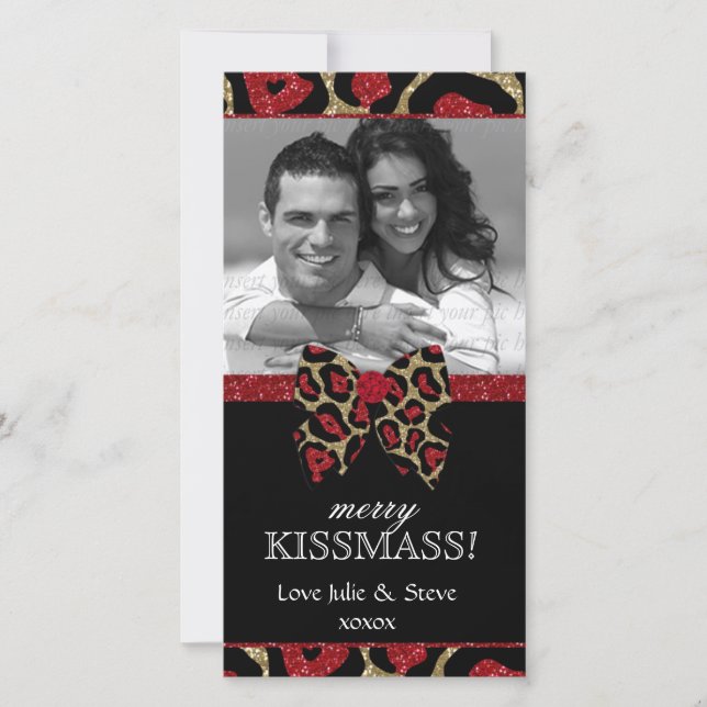 Christmas New Year Holiday Leopard Glitter Photo (Front)