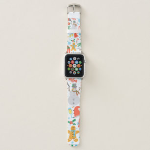 Christmas, New Year icon set. Winter holidays Vint Apple Watch Band