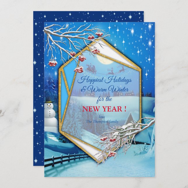 Christmas & New Year of 2024 Invitation (Front/Back)