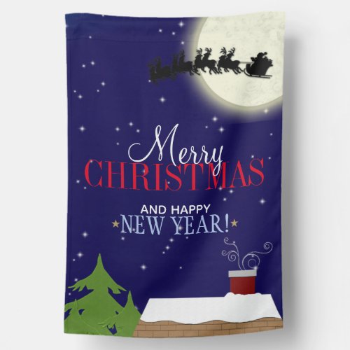 ChristmasNew Year Seasonal Outdoor Holiday House Flag