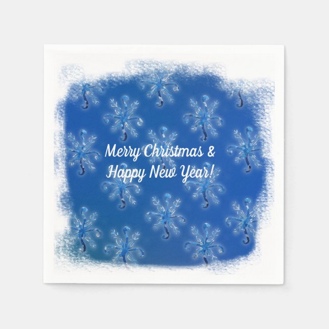 Christmas, New Year Snowflakes Napkins (Front)