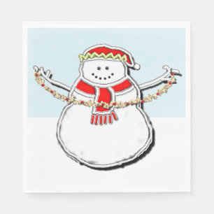 Christmas New Year's Day Snowman Napkins
