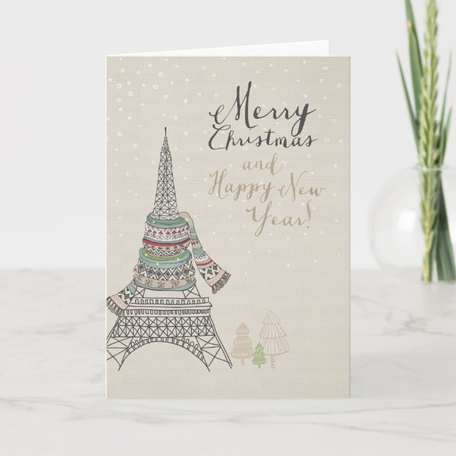 Christmas & New Years in Paris Holiday Card (Front)