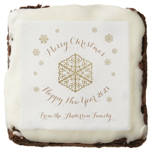 Christmas New Years Party Gift Brownies 2023 Gold