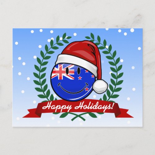 Christmas New Zealand Style Smiling Flag Holiday Postcard