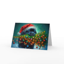Christmas Newfie Helper Holiday Card