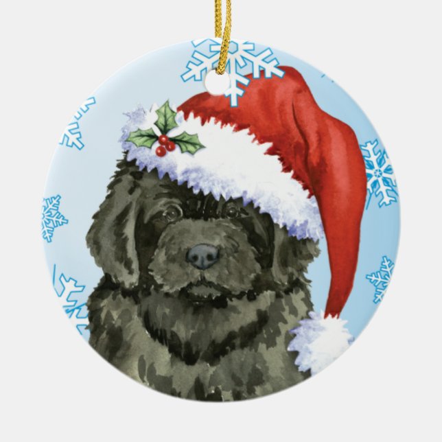 Christmas Newfoundland Ceramic Ornament (Front)