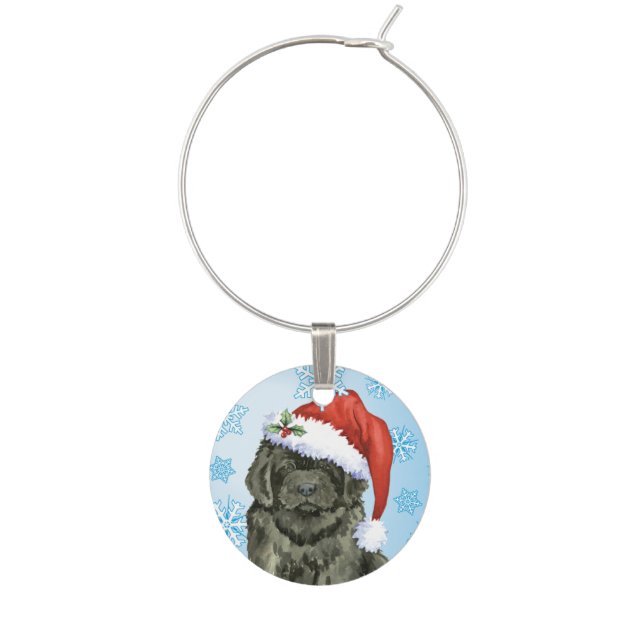 Christmas Newfoundland Wine Glass Charm (Third Charm)