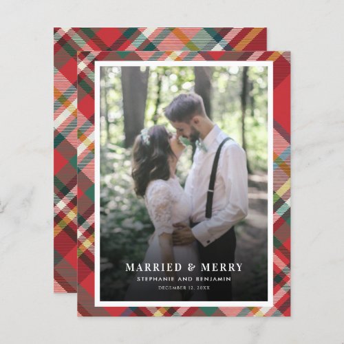 Christmas Newlywed Photo Married and Merry Card