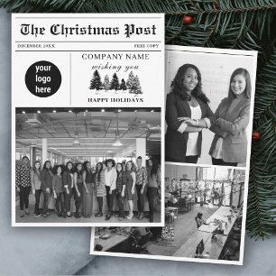 Christmas Newsletter Newspaper Business Corporate Holiday Card