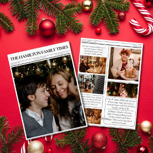Christmas Newspaper 6 Photos Holiday Card