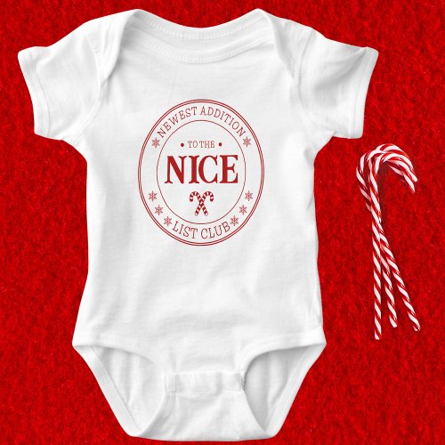 Christmas Nice List Club  Baby Bodysuit