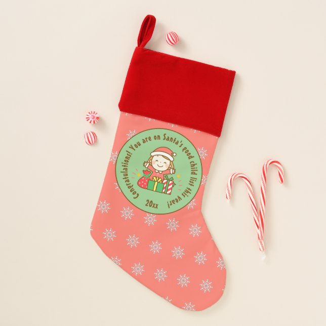 Christmas Nice List Kids Gift From Santa Clause Christmas Stocking (Front)