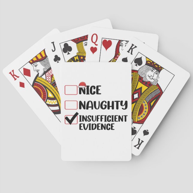 Christmas Nice Naughty Insufficient Evidence  Poker Cards (Back)