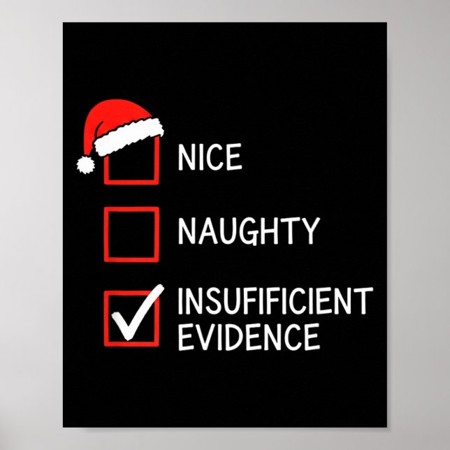 Christmas Nice Naughty Insufficient Evidence Santa Poster (Front)