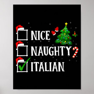 Christmas Nice Naughty Italian Funny Xmas Holiday Poster