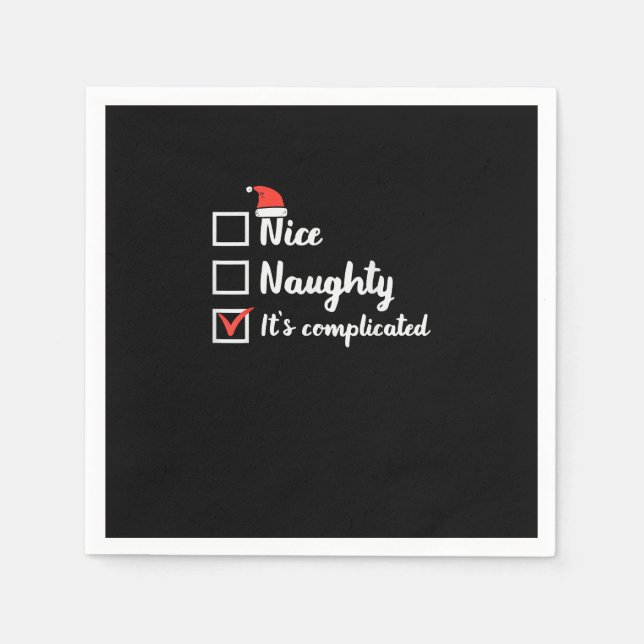 Christmas Nice Naughty Its Complicated  Napkins (Front)