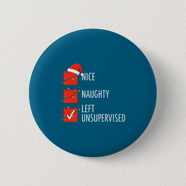 Christmas Nice Naughty Left Unsupervised Naughty O Button (Front)