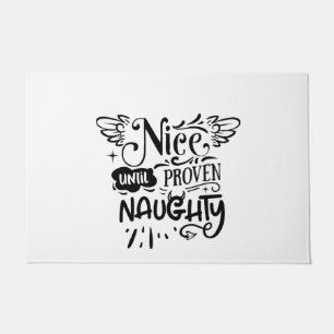 Christmas Nice Until Proven Naughty Funny Santa  Doormat