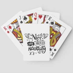 Christmas Nice Until Proven Naughty Funny Santa  Poker Cards
