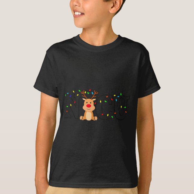 Christmas Nicu Nurse Crew Santa Reindeer Love Nurs T-Shirt (Front)
