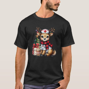 Christmas NICU RN ER Nurse Reindeer Funny Nursing T-Shirt