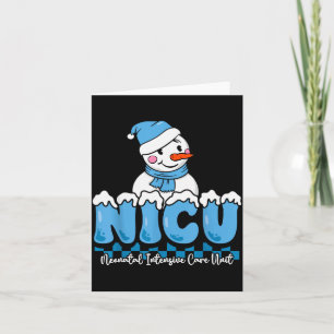 Christmas Nicu Snowman Neonatal Icu Nurse Squad Nu Card