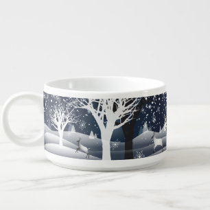 Christmas Night Fairy Tale Fantasy Forest Art Bowl