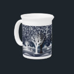 Christmas Night Fairy Tale Fantasy Forest Beverage Pitcher<br><div class="desc">Happy New Year and Merry Christmas Holiday Event. Beverage pitcher decorated with Christmas Winter Fairy Tale Illustration. Fantasy Snowy Landscape with reindeer, falling snow, snowflakes. Beautiful Illustration for Art & Home. Birthday, Event, baby shower. Home > Kitchen & Dining > Drinkware > Pitchers. Beverage pitcher with Christmas Holiday Decoration Winter...</div>