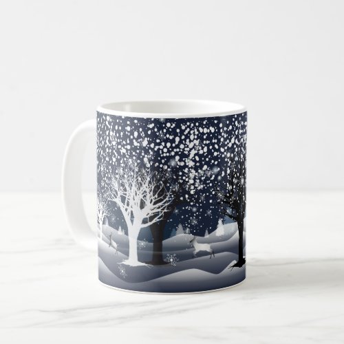 Christmas Night Fairy Tale Fantasy Forest Coffee Mug