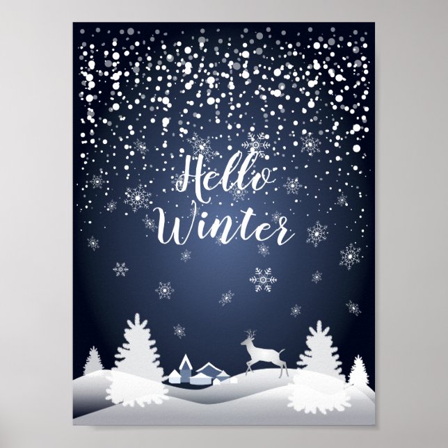 Christmas Night Fairy Tale. Fantasy Forest, Snow Poster (Front)