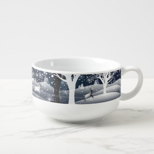 Christmas Night Fairy Tale Fantasy Forest Soup Mug