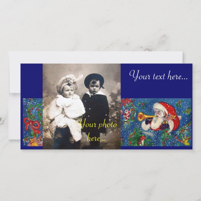 CHRISTMAS NIGHT / SANTA BUGLER HOLIDAY CARD (Front)