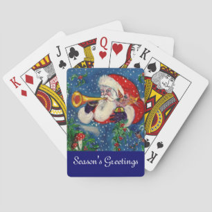 CHRISTMAS NIGHT / SANTA BUGLER POKER CARDS