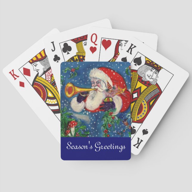 CHRISTMAS NIGHT / SANTA BUGLER POKER CARDS (Back)