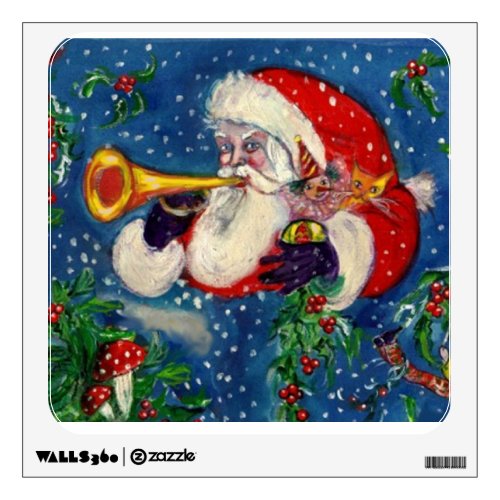 CHRISTMAS  NIGHT  SANTA  BUGLER WALL STICKER