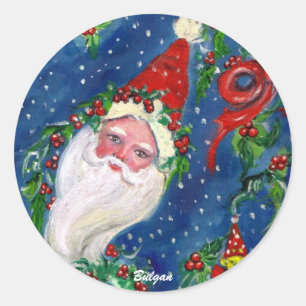 CHRISTMAS NIGHT / SANTA CLASSIC ROUND STICKER