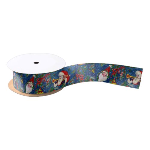 CHRISTMAS NIGHT SANTA CLAUS BUGLER SATIN RIBBON