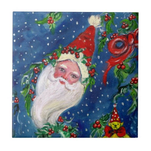 CHRISTMAS NIGHT  SANTA CLAUS CERAMIC TILE