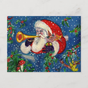CHRISTMAS NIGHT / SANTA CLAUS HOLIDAY POSTCARD