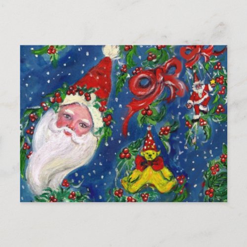 CHRISTMAS NIGHT  SANTA CLAUS HOLIDAY POSTCARD