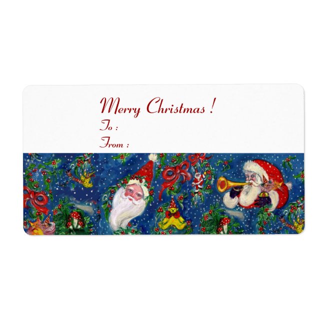 CHRISTMAS NIGHT / SANTA CLAUS WITH TOYS LABEL (Front)