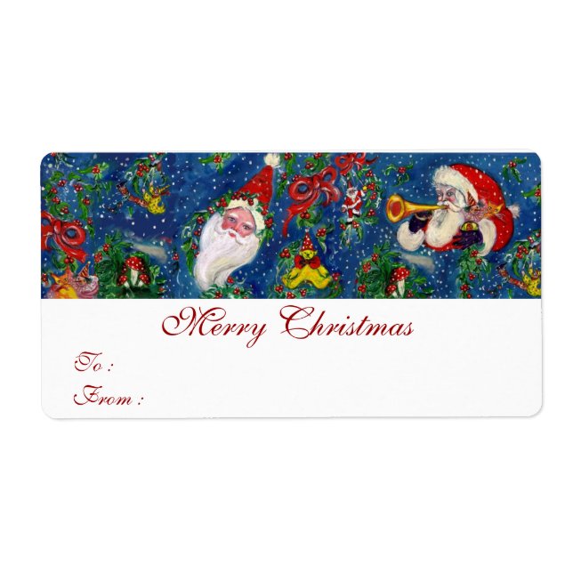 CHRISTMAS NIGHT / SANTA CLAUS WITH TOYS LABEL (Front)