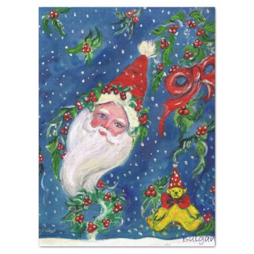 CHRISTMAS NIGHT  SANTA CLAUS WITH TOYS TISSUE PAPER