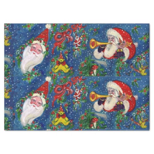CHRISTMAS NIGHT  SANTA CLAUS WITH TOYS TISSUE PAPER