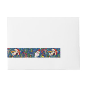 CHRISTMAS NIGHT/ SANTA CLAUS WRAP AROUND ADDRESS LABEL