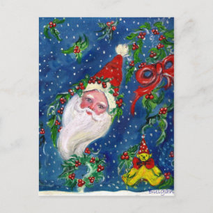 CHRISTMAS NIGHT / SANTA HOLIDAY POSTCARD